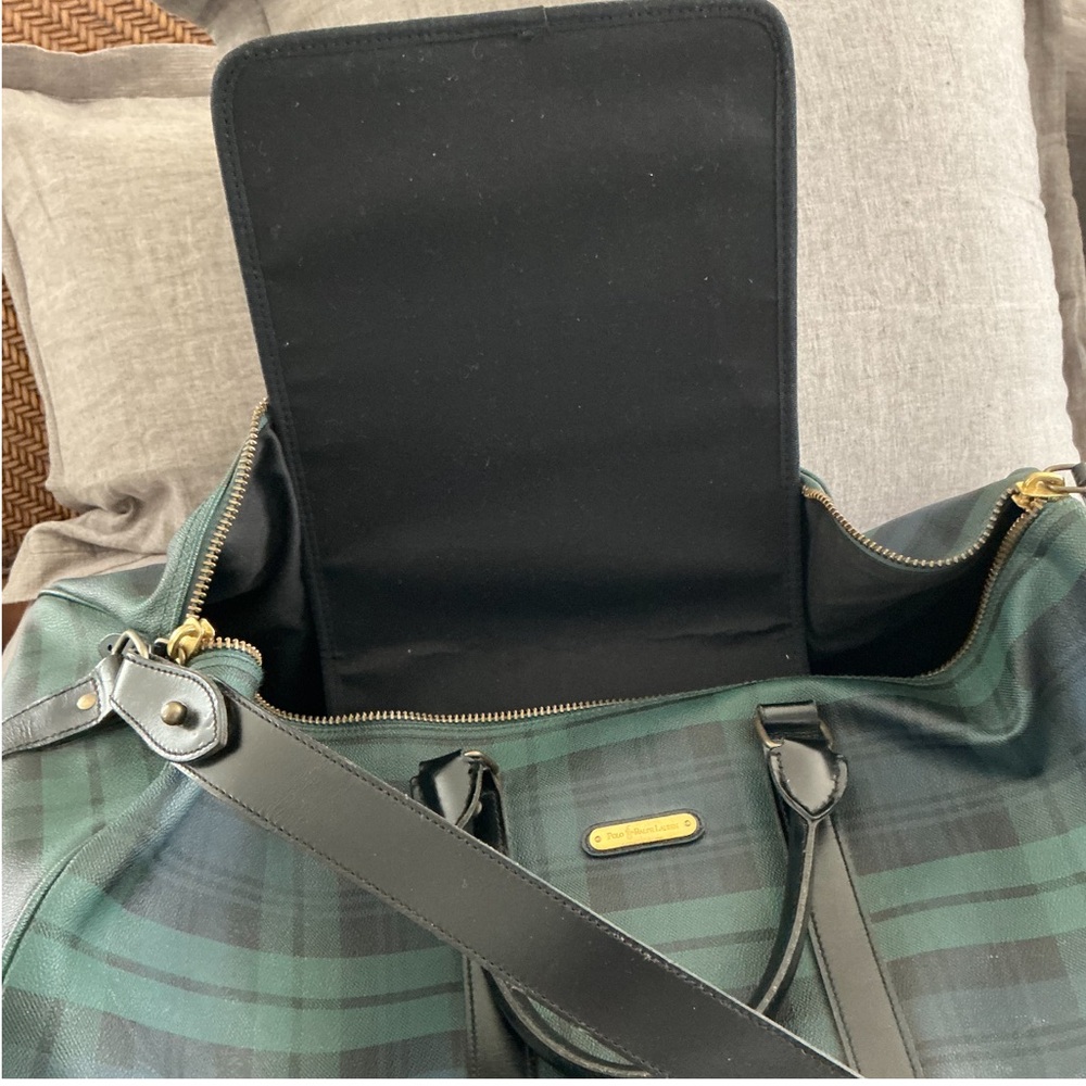 Polo by Ralph Lauren Blackwatch Black and Green Plaid Duffle Bag.  NWT. - Picture 7 of 7